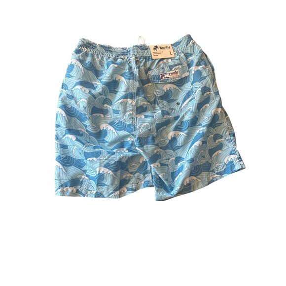 Trunks Surf & Swim Co. Mens Swim Shorts  Wave Print Size L University Blue - Picture 5 of 5